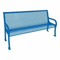 Ultra Site Lexington 8' Blue Diamond Bench with Backrest 99'' x 26 7/8'' x 35 1/2'' 38A954V8BL